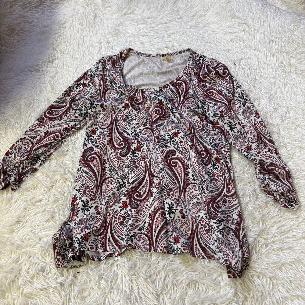 Faded glory women’s pullover top argyle red large